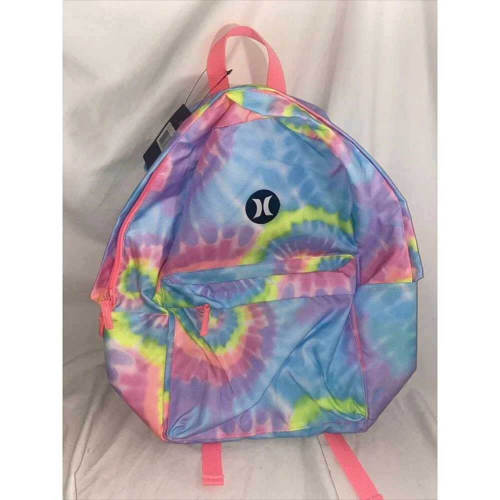 New Hurley Tie Dye Laptop Backpack 2 Pocket School bottle comfort